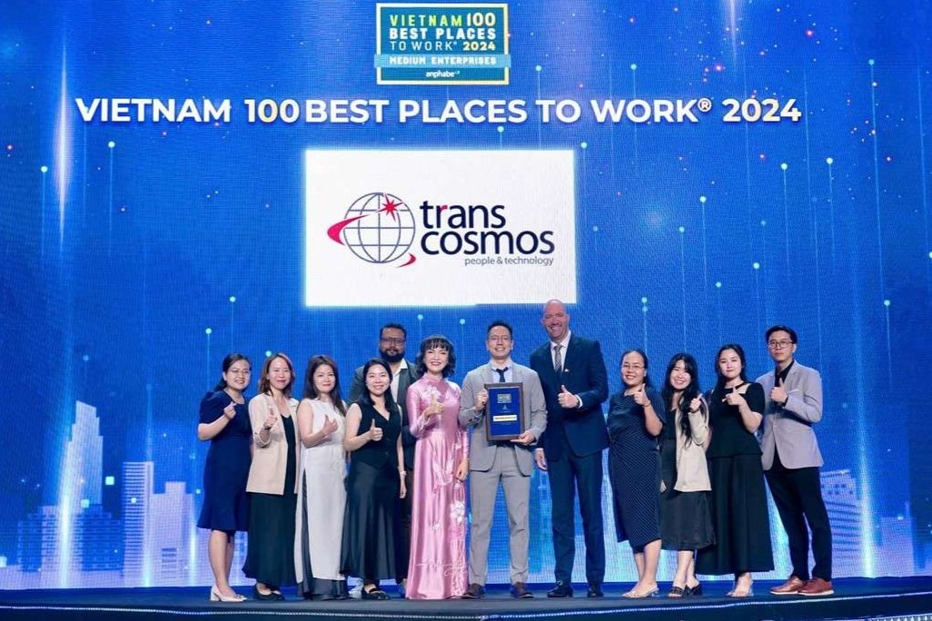 transcosmos Việt nam vinh dự được vinh danh trong Top 100 nơi làm việc tốt nhất Việt Nam 2024